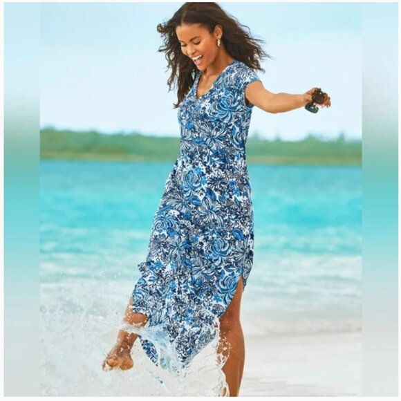 Lilly Pulitzer Etta Maxi Dress Low Tide Navy Pandarama